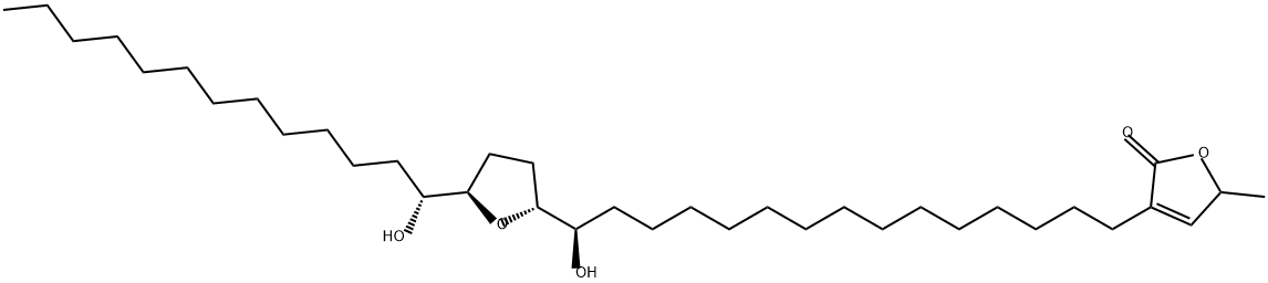 2(5H)-Furanone, 3-[(15R)-15-hydroxy-15-[(2R,5R)-tetrahydro-5-[(1R)-1-hydroxytridecyl]-2-furanyl]pentadecyl]-5-methyl- Structure