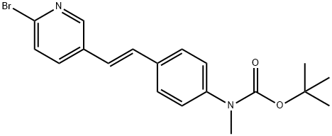 Carbamic acid, N-[4-[(1E)-2-(6-bromo-3-pyridinyl)ethenyl]phenyl]-N-methyl-, 1,1-dimethylethyl ester Structure