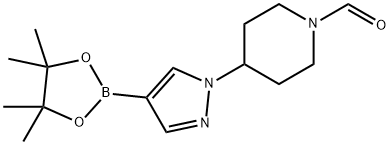 1-Piperidinecarboxaldehyde, 4-[4-(4,4,5,5-tetramethyl-1,3,2-dioxaborolan-2-yl)-1H-pyrazol-1-yl]- Structure