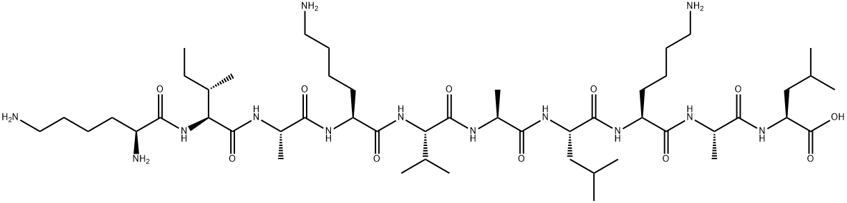 L-Leucine, L-lysyl-L-isoleucyl-L-alanyl-L-lysyl-L-valyl-L-alanyl-L-leucyl-L-lysyl-L-alanyl- 구조식 이미지