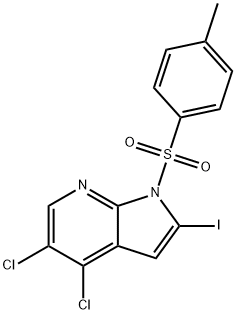 4,5-Dichloro-2-iodo-1-(toluene-4-sulfonyl)-1H-pyrrolo[2,3-b]pyridine Structure