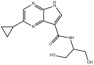 5H-Pyrrolo[2,3-b]pyrazine-7-carboxamide, 2-cyclopropyl-N-[2-hydroxy-1-(hydroxymethyl)ethyl]- Structure