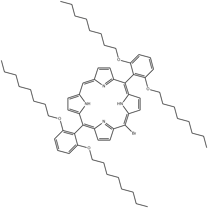 21H,23H-Porphine, 5,15-bis[2,6-bis(octyloxy)phenyl]-10-bromo- Structure