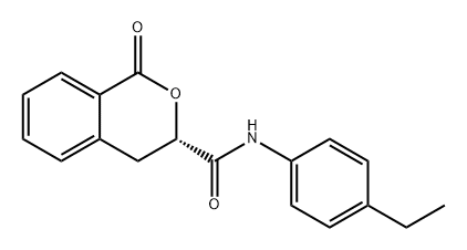 1H-2-Benzopyran-3-carboxamide, N-(4-ethylphenyl)-3,4-dihydro-1-oxo-, (3S)- Structure