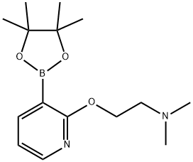 Ethanamine, N,N-dimethyl-2-[[3-(4,4,5,5-tetramethyl-1,3,2-dioxaborolan-2-yl)-2-pyridinyl]oxy]- Structure