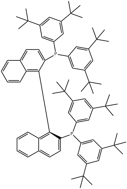 Phosphine, [1,1'-binaphthalene]-2,2'-diylbis[bis[3,5-bis(1,1-dimethylethyl)phenyl]-, (R)- (9CI) Structure