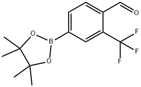 4-(4,4,5,5-Tetramethyl-1,3,2-dioxaborolan-2-yl)-2-(trifluoromethyl)benzaldehyde Structure