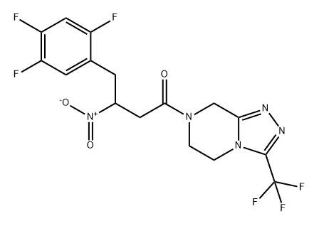 1-Butanone, 1-[5,6-dihydro-3-(trifluoromethyl)-1,2,4-triazolo[4,3-a]pyrazin-7(8H)-yl]-3-nitro-4-(2,4,5-trifluorophenyl)- Structure