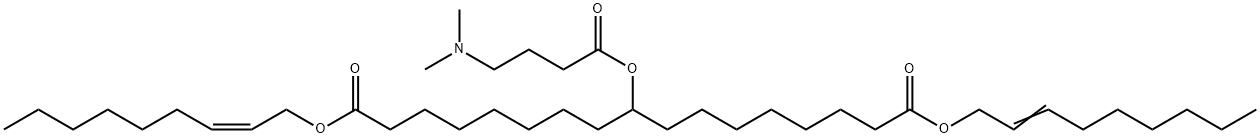 Heptadecanedioic acid, 9-[4-(dimethylamino)-1-oxobutoxy]-, 1,17-di-(2Z)-2-nonen-1-yl ester 구조식 이미지