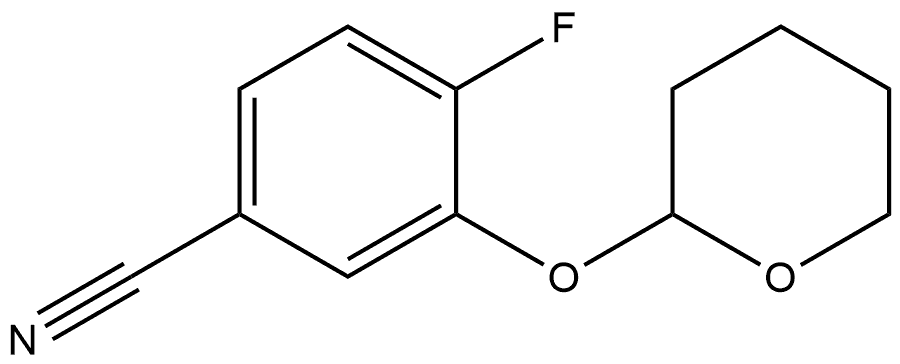 4-Fluoro-3-[(tetrahydro-2H-pyran-2-yl)oxy]benzonitrile Structure