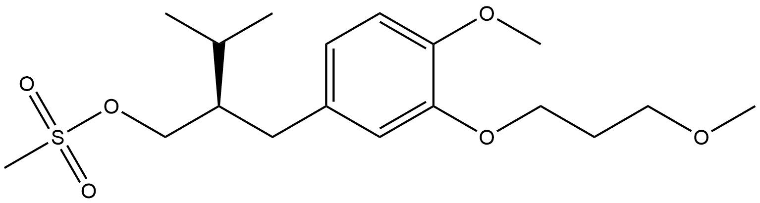 Benzenepropanol, 4-methoxy-3-(3-methoxypropoxy)-β-(1-methylethyl)-, 1-methanesulfonate, (βR)- 구조식 이미지