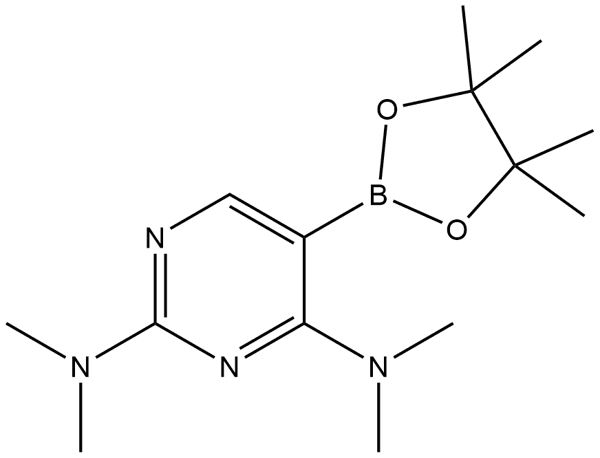 N2,N2,N4,N4-Tetramethyl-5-(4,4,5,5-tetramethyl-1,3,2-dioxaborolan-2-yl)-2,4-p... Structure