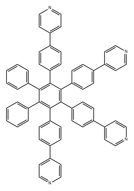 Pyridine, 4,4'-[3',4'-diphenyl-5',6'-bis[4-(4-pyridinyl)phenyl][1,1':2',1''-terphenyl]-4,4''-diyl]bis- Structure