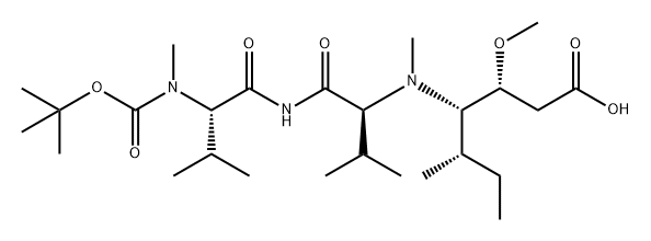 L-Valinamide, N-[(1,1-dimethylethoxy)carbonyl]-N-methyl-L-valyl-N-[(1S,2S)-1-[(1R)-2-carboxy-1-methoxyethyl]-2-methylbutyl]-N-methyl- Structure