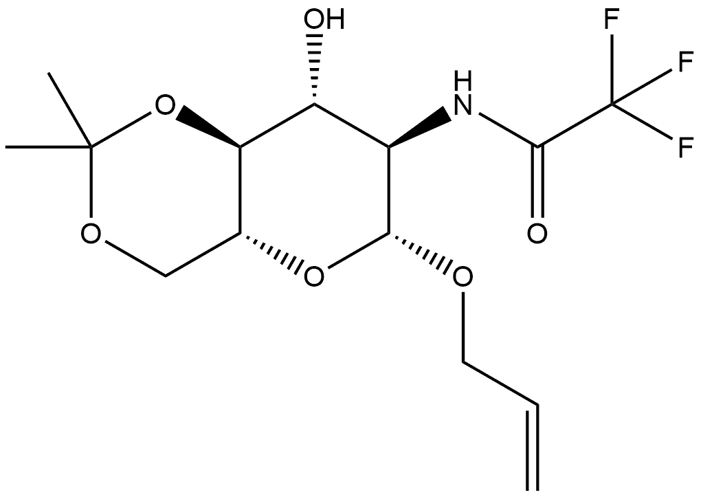 β-D-Glucopyranoside, 2-propen-1-yl 2-deoxy-4,6-O-(1-Methylethylidene)-2-[(2,2,2-trifluoroacetyl)aMin Structure