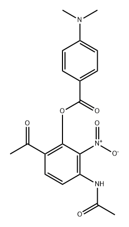 Benzoic acid, 4-(dimethylamino)-, 6-acetyl-3-(acetylamino)-2-nitrophenyl ester 구조식 이미지