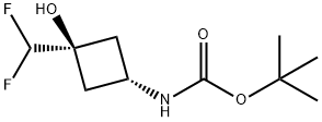 Carbamic acid, N-[cis-3-(difluoromethyl)-3-hydroxycyclobutyl]-, 1,1-dimethylethyl ester Structure