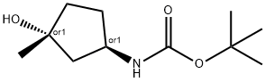 rel-tert-butyl ((1R,3R)-3-hydroxy-3-methylcyclopentyl)carbamate 구조식 이미지