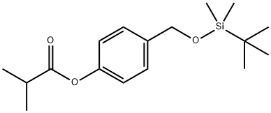 Propanoic acid, 2-methyl-, 4-[[[(1,1-dimethylethyl)dimethylsilyl]oxy]methyl]phenyl ester Structure