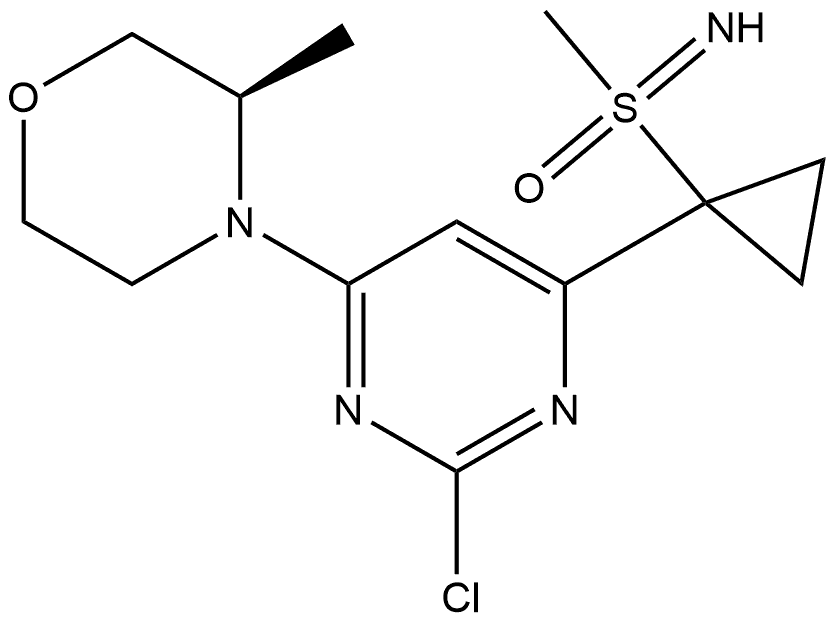 (3R)-4-[2-Chloro-6-[1-(S-methylsulfonimidoyl)cyclopropyl]-4-pyrimidinyl]-3-methylmorpholine Structure