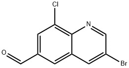 6-Quinolinecarboxaldehyde, 3-bromo-8-chloro- 구조식 이미지