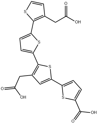 [2,2':5',2'':5'',2'''-Quaterthiophene]-3,3''-diacetic acid, 5'''-carboxy- Structure