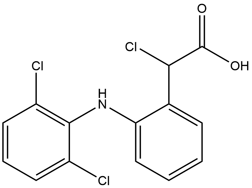 Benzeneacetic acid, α-chloro-2-[(2,6-dichlorophenyl)amino]- 구조식 이미지