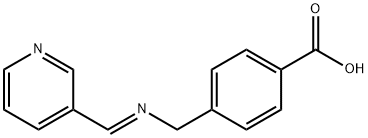 Benzoic acid, 4-[[(E)-(3-pyridinylmethylene)amino]methyl]- Structure