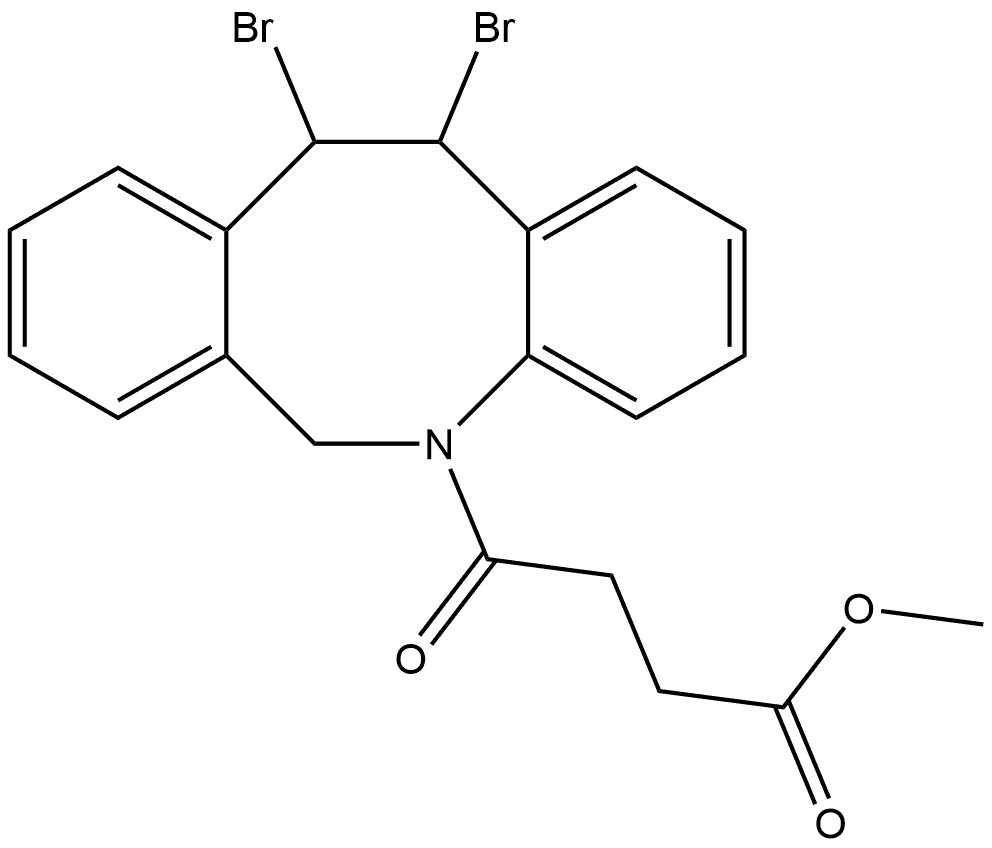 Dibenz[b,f]azocine-5(6H)-butanoic acid, 11,12-dibromo-11,12-dihydro--oxo-, methyl ester 구조식 이미지
