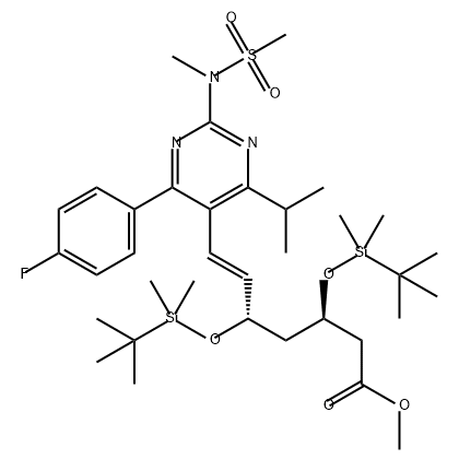 6-Heptenoic acid, 3,5-bis[[(1,1-dimethylethyl)dimethylsilyl]oxy]-7-[4-(4-fluorophenyl)-6-(1-methylethyl)-2-[methyl(methylsulfonyl)amino]-5-pyrimidinyl]-, methyl ester, (3R,5S,6E)- Structure