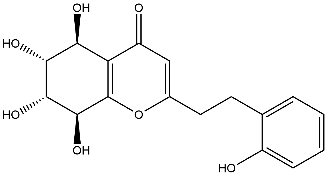 4H-1-Benzopyran-4-one, 5,6,7,8-tetrahydro-5,6,7,8-tetrahydroxy-2-[2-(2-hydroxyphenyl)ethyl]-, [5S-(5α,6β,7β,8α)]- (9CI) Structure