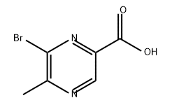 2-Pyrazinecarboxylic acid, 6-bromo-5-methyl- 구조식 이미지