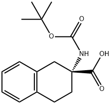 2-Naphthalenecarboxylic acid, 2-[[(1,1-dimethylethoxy)carbonyl]amino]-1,2,3,4-tetrahydro-, (2R)- Structure