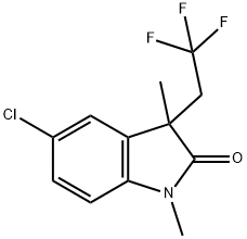 2H-Indol-2-one, 5-chloro-1,3-dihydro-1,3-dimethyl-3-(2,2,2-trifluoroethyl)- Structure