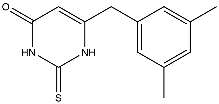 6-[(3,5-Dimethylphenyl)methyl]-2,3-dihydro-2-thioxo-4(1H)-pyrimidinone 구조식 이미지