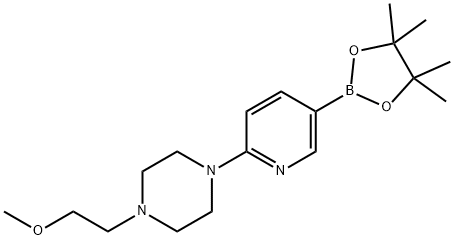 Piperazine, 1-(2-methoxyethyl)-4-[5-(4,4,5,5-tetramethyl-1,3,2-dioxaborolan-2-yl)-2-pyridinyl]- Structure