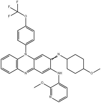 2-Phenazinamine, 3,5-dihydro-3-[(4-methoxycyclohexyl)imino]-N-(2-methoxy-3-pyridinyl)-5-[4-(trifluoromethoxy)phenyl]- 구조식 이미지