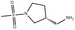 3-Pyrrolidinemethanamine, 1-(methylsulfonyl)-, (3R)- 구조식 이미지