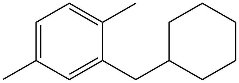 2-(Cyclohexylmethyl)-1,4-dimethylbenzene Structure