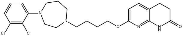 1,8-Naphthyridin-2(1H)-one, 7-[4-[4-(2,3-dichlorophenyl)hexahydro-1H-1,4-diazepin-1-yl]butoxy]-3,4-dihydro- Structure