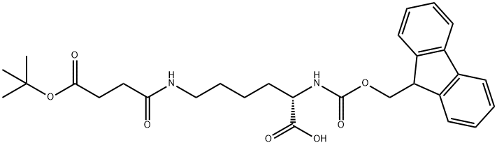 L-Lysine, N6-[4-(1,1-dimethylethoxy)-1,4-dioxobutyl]-N2-[(9H-fluoren-9-ylmethoxy)carbonyl]- Structure