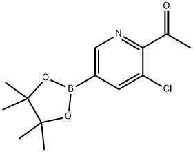 1-(3-Chloro-5-(4,4,5,5-tetramethyl-1,3,2-dioxaborolan-2-yl)pyridin-2-yl)ethan-1-one 구조식 이미지