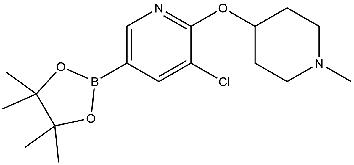 3-Chloro-2-[(1-methyl-4-piperidinyl)oxy]-5-(4,4,5,5-tetramethyl-1,3,2-dioxabo... Structure