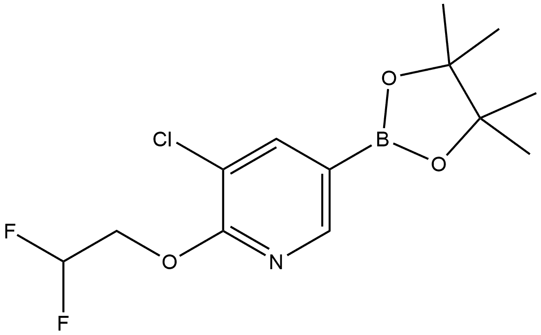 3-Chloro-2-(2,2-difluoroethoxy)-5-(4,4,5,5-tetramethyl-1,3,2-dioxaborolan-2-y... Structure