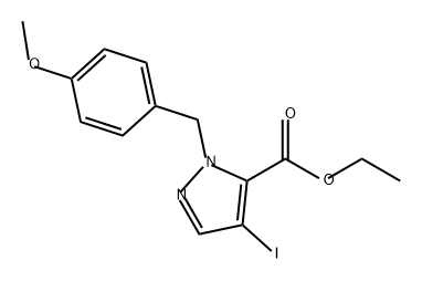 1H-Pyrazole-5-carboxylic acid, 4-iodo-1-[(4-methoxyphenyl)methyl]-, ethyl ester Structure