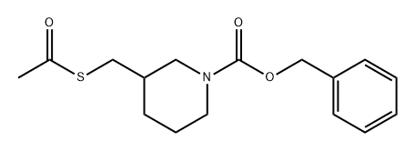 1-Piperidinecarboxylic acid, 3-[(acetylthio)methyl]-, phenylmethyl ester Structure