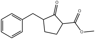 Cyclopentanecarboxylic acid, 2-oxo-3-(phenylmethyl)-, methyl ester Structure