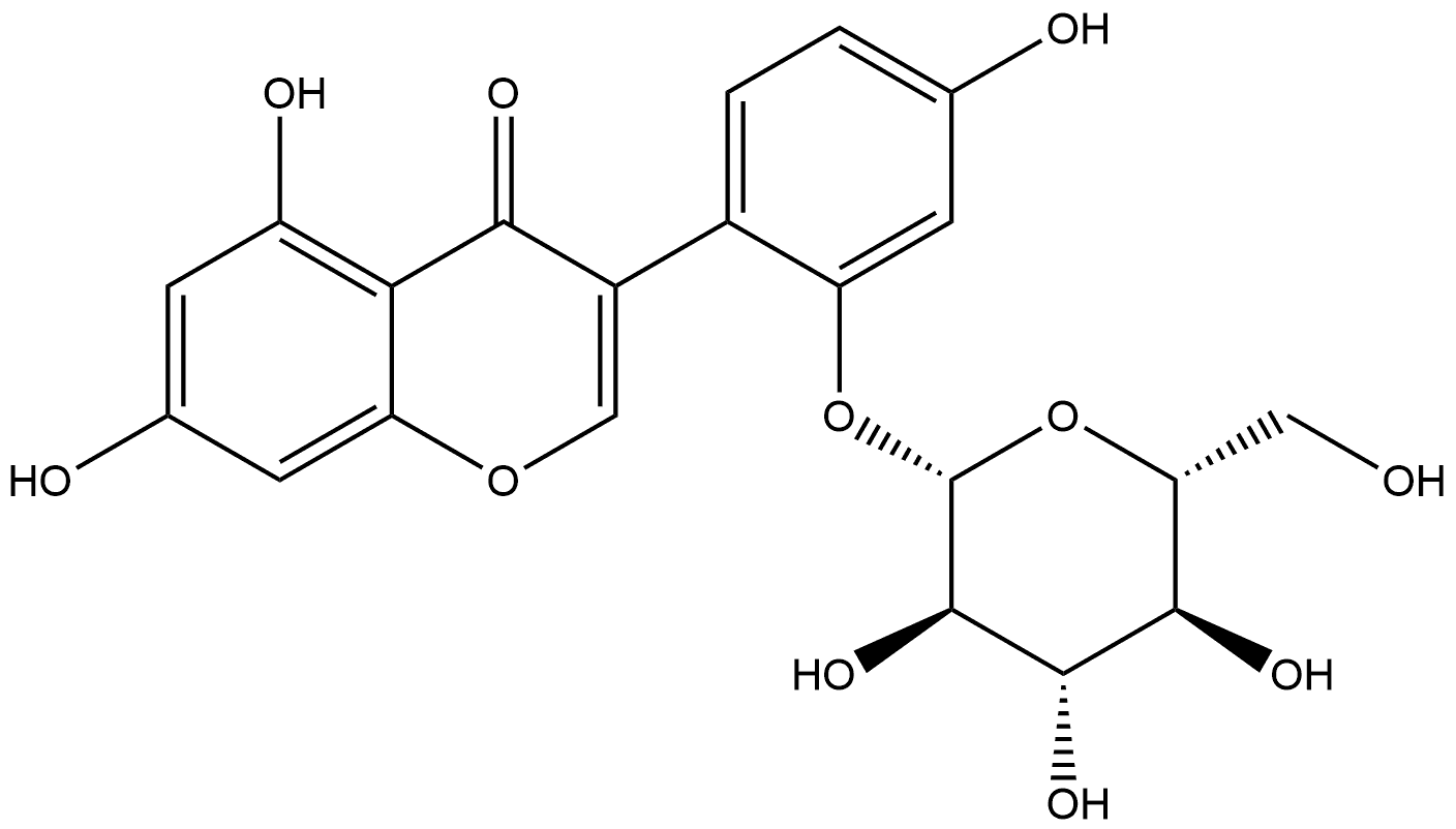 4H-1-Benzopyran-4-one, 3-[2-(β-D-glucopyranosyloxy)-4-hydroxyphenyl]-5,7-dihydroxy- Structure