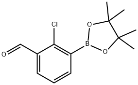 Benzaldehyde, 2-chloro-3-(4,4,5,5-tetramethyl-1,3,2-dioxaborolan-2-yl)- Structure