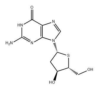 Guanosine, 2'-deoxy-4'-thio- (9CI) Structure